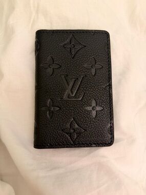 Louis Vuitton Black Embossed Monogram Card Case